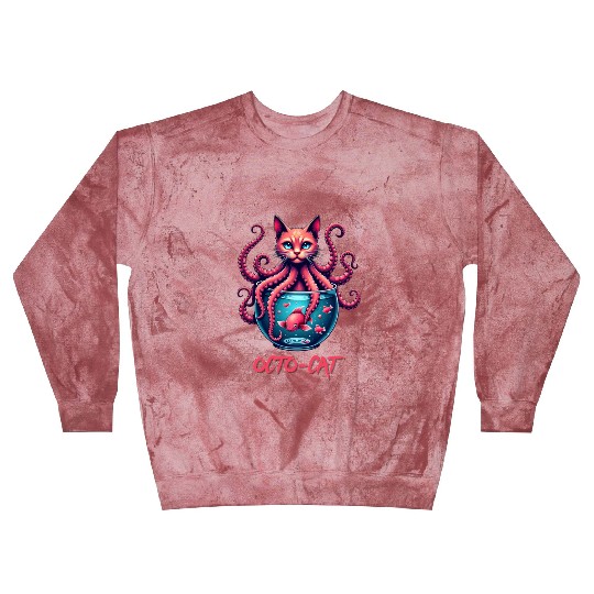 Octo-Cat Creepy Cute Hybrid Monster Design Blast Sweatshirts