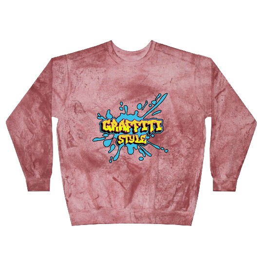 Graffiti Text Style Design D83C DFA8 with a splash of blue Blast Sweatshirts