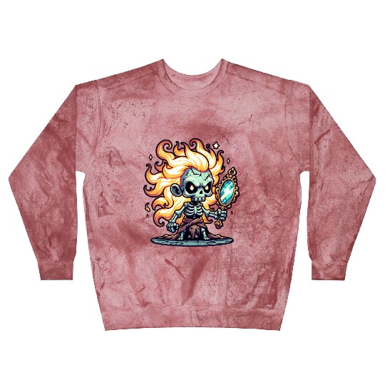 Flame-Haired Skeleton Witch – Magic Mirror Spirit Blast Sweatshirts