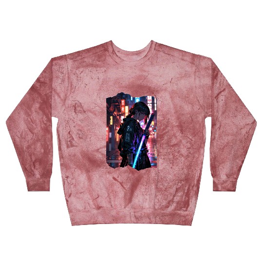 Cyberpunk Samurai Girl Blast Sweatshirts