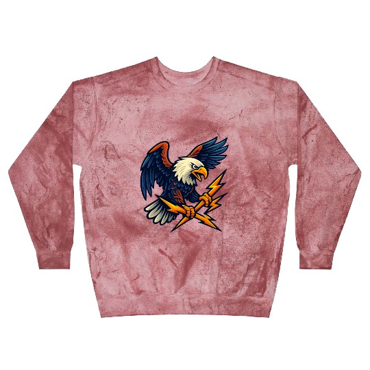 Bald Eagle with Lightning Bolts Blast Sweatshirts Design