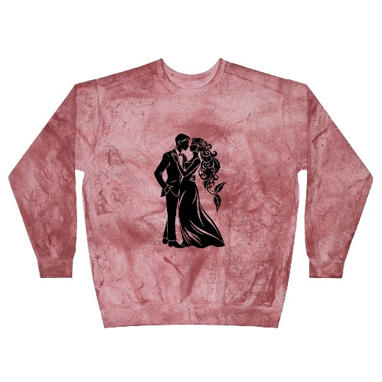 Bride and Groom Silhouette – Anniversary or Engage Blast Sweatshirts