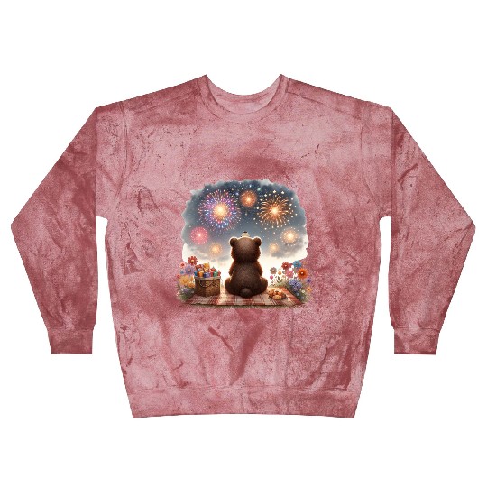 Fireworks Picnic Bear – Night Sky Celebration View Blast Sweatshirts