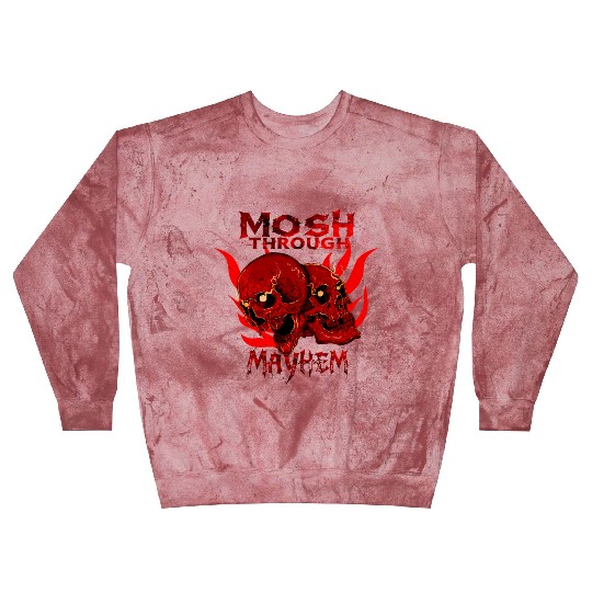 Mosh Through Mayhem Skull Design Blast Sweatshirts