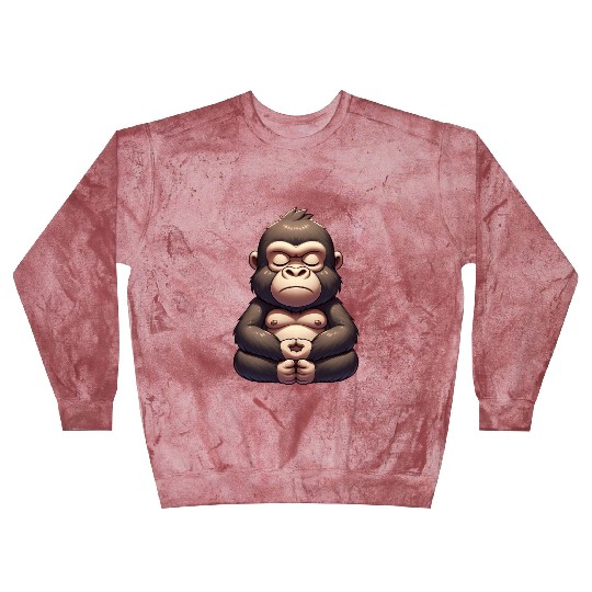 Cute gorilla yoga meditation inner peace cartoon Blast Sweatshirts