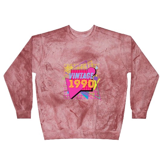 1990 Birthday Gift Retro Neon 90s Style Blast Sweatshirts