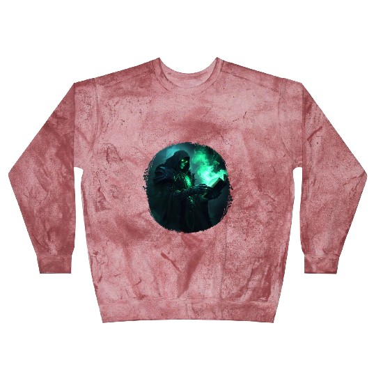 Green Shadow Mage with Burning Spell Book Blast Sweatshirts