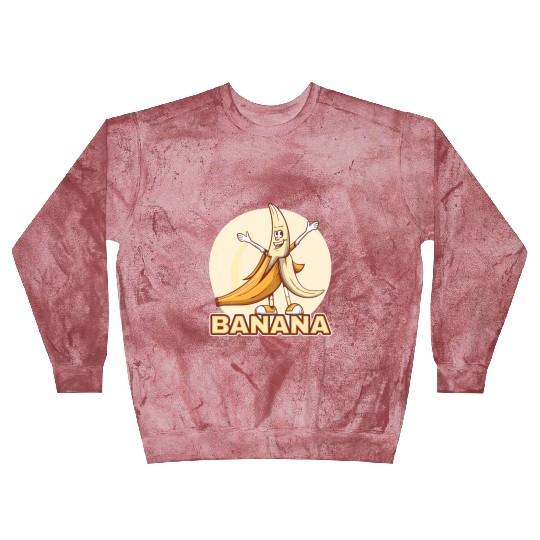Playful Banana Character Illustration Blast Sweatshirts