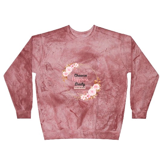Choose Happiness Floral Frame - Bloom With Joy Blast Sweatshirts