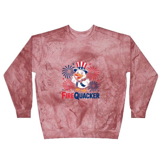 Womens Duck Firequacker Patriotic Fourth of July I Blast Sweatshirts