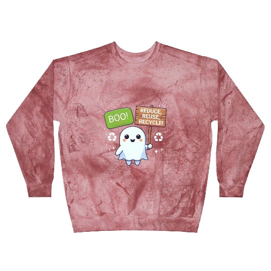 Boo! Reduce, Reuse, Recycle Eco-Friendly sticker Blast Sweatshirts