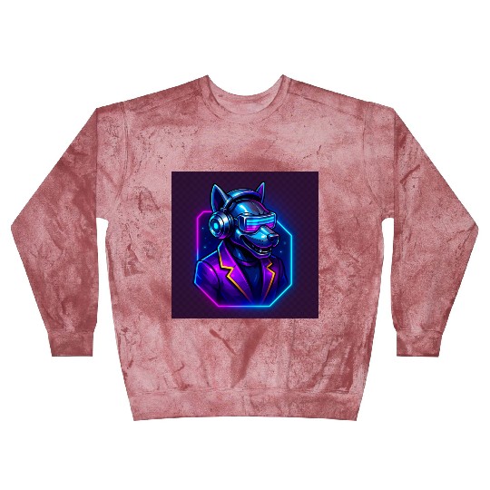 "Cyberpunk DJ Dog | Futuristic Style with a Doggy- Blast Sweatshirts