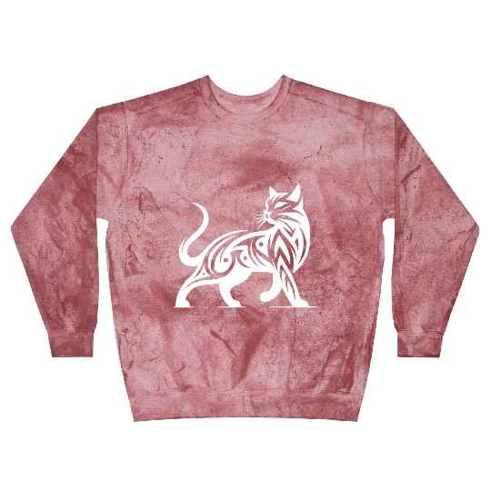 Tribal Style Cat Art For Cat Lovers Blast Sweatshirts