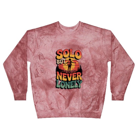 Solo But Never Lonely Hiking Nature Adventure Desi Blast Sweatshirts