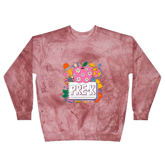 Pre K Teacher Back To School Apple Notebook Blast Sweatshirts