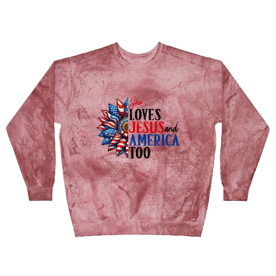 She Loves Jesus and America Too 4th of July Blast Sweatshirts
