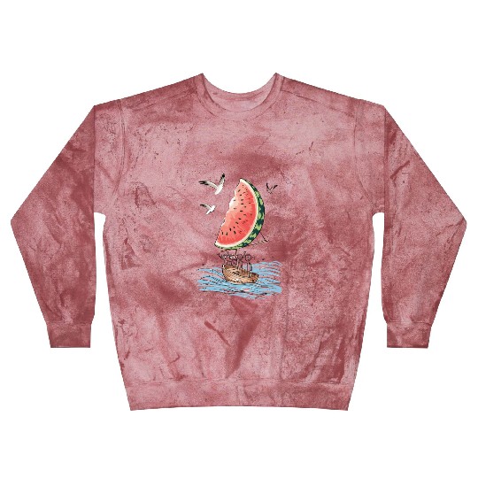 Watermelon Sail Adventure: Nautical Fun Meets Blast Sweatshirts