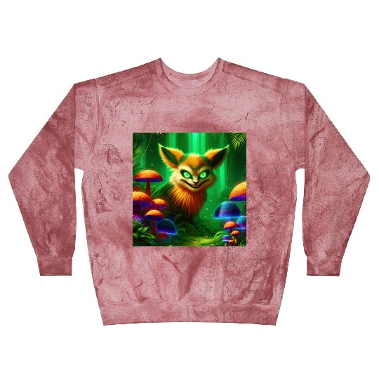 Demon Fox in Enchanted Forest – Fantasy Creature Blast Sweatshirts