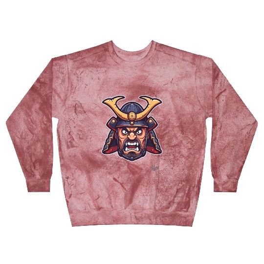 Angry samurai warrior head with helmet Blast Sweatshirts