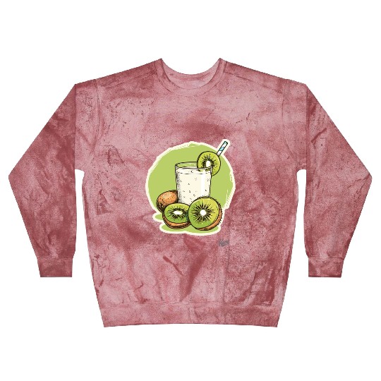 Kiwi fruit and juice with straw illustration Blast Sweatshirts