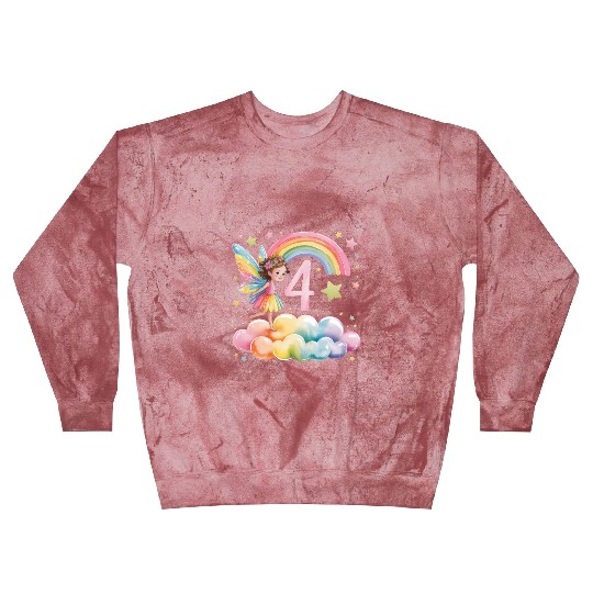 Magical Rainbow Fairy Elf 4th Birthday Girl Blast Sweatshirts