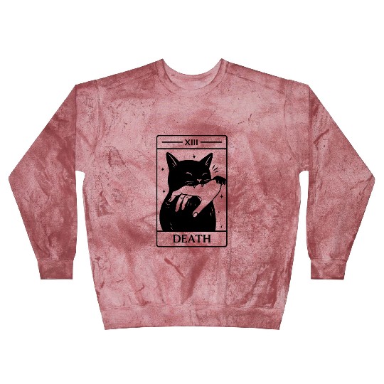 Death Tarot Cat, Funny Dark Humor, Occult Blast Sweatshirts