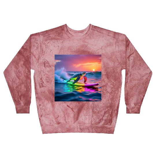 sea turtle design neon turtle Blast Sweatshirts