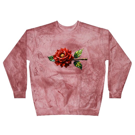 Crimson Rose Bloom – Botanical Clipart Blast Sweatshirts