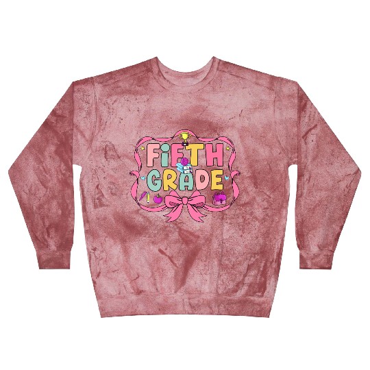 Preppy Back To School 5th Grade Coquette Bow Girls Blast Sweatshirts