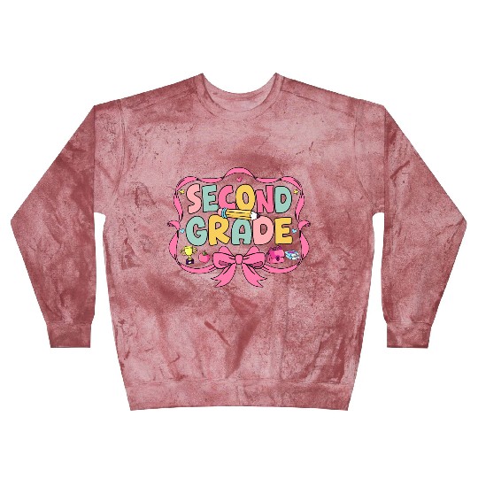 Preppy Back To School Second Grade Coquette Bow Blast Sweatshirts