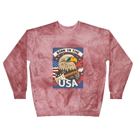 Born in the USA Bald Eagle Rock Guitar Blast Sweatshirts