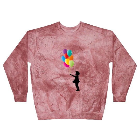 Girl with Colorful Balloons Blast Sweatshirts