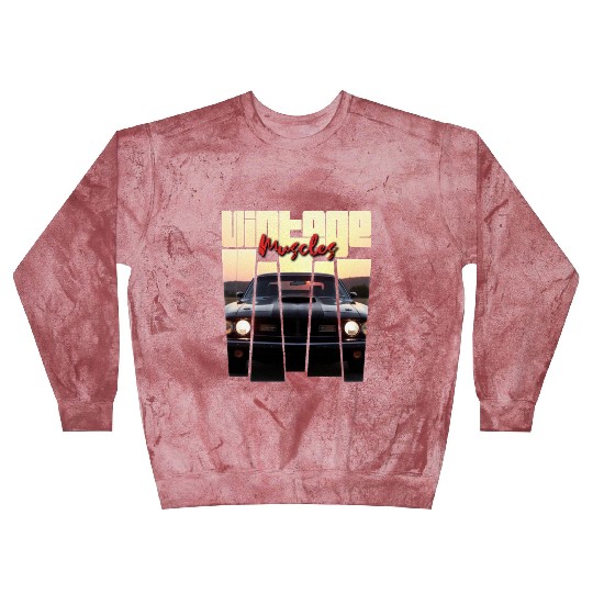 Vintage Muscle Car Sunset Poster Retro American Blast Sweatshirts