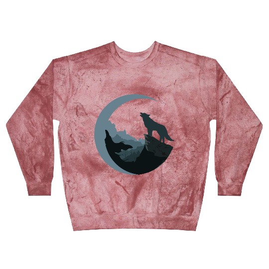 Wolf Moon Silhouette Blast Sweatshirts
