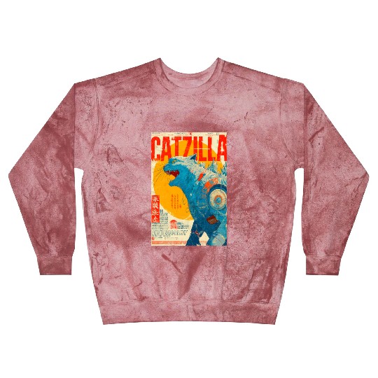 Catzilla Retro Movie Poster Blast Sweatshirts