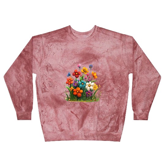 Vibrant Spring Blossom Garden Design Blast Sweatshirts