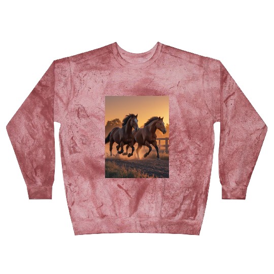 Running horses at dusk Blast Sweatshirts