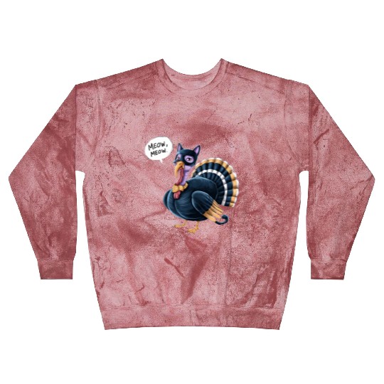 Funny Thanksgiving Turkey Cat Meow Men Women Kids Blast Sweatshirts