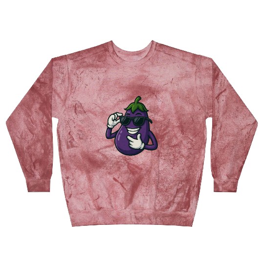 Cool eggplant vegetable design with sunglasses car Blast Sweatshirts