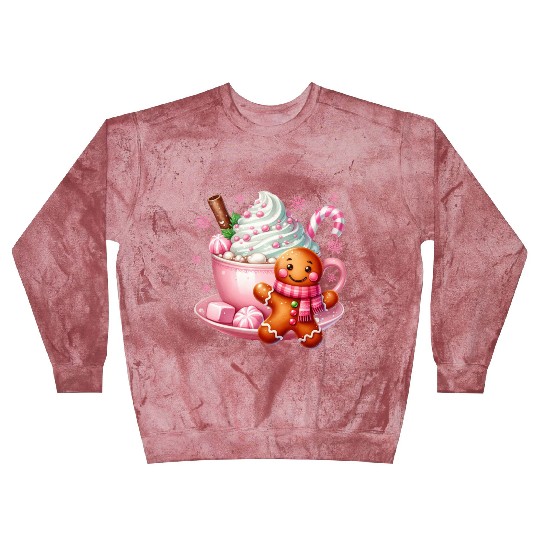 Whimsical Holiday Hot Chocolate Scene Blast Sweatshirts