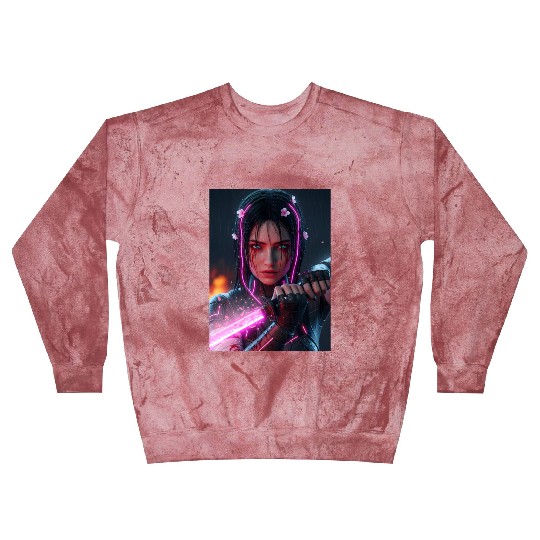 Cyberpunk Samurai Girl Blast Sweatshirts
