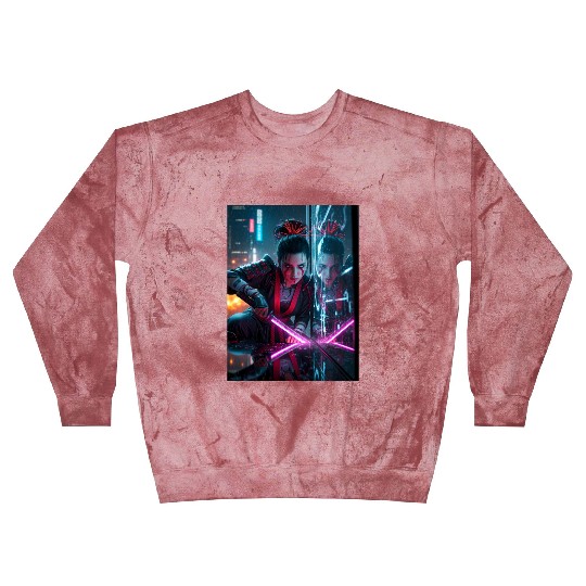 Cyberpunk Samurai Girl Blast Sweatshirts