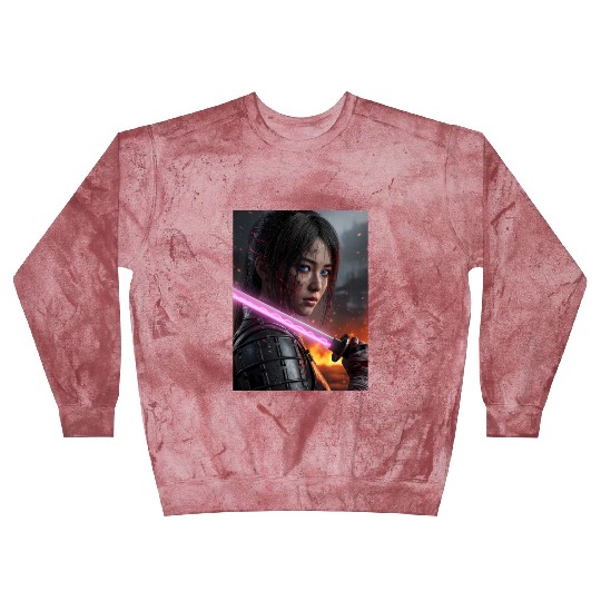 Cyberpunk Samurai Girl Blast Sweatshirts