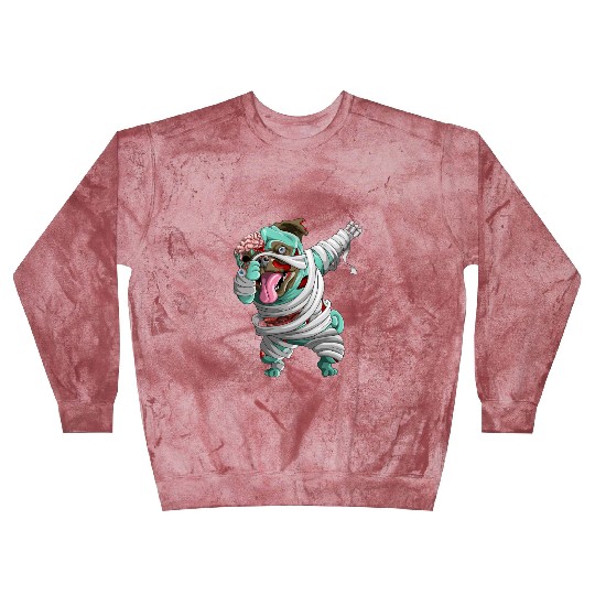 Dabbing Zombie Mummy Pug Cute Halloween Pugs  Blast Sweatshirts
