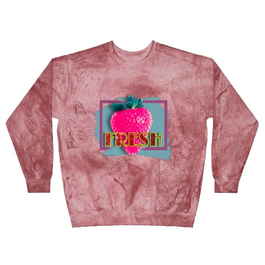 Vibrant Strawberry with Fresh Neon Sign Blast Sweatshirts