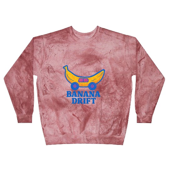 Whimsical Banana Drift Car Design Blast Sweatshirts