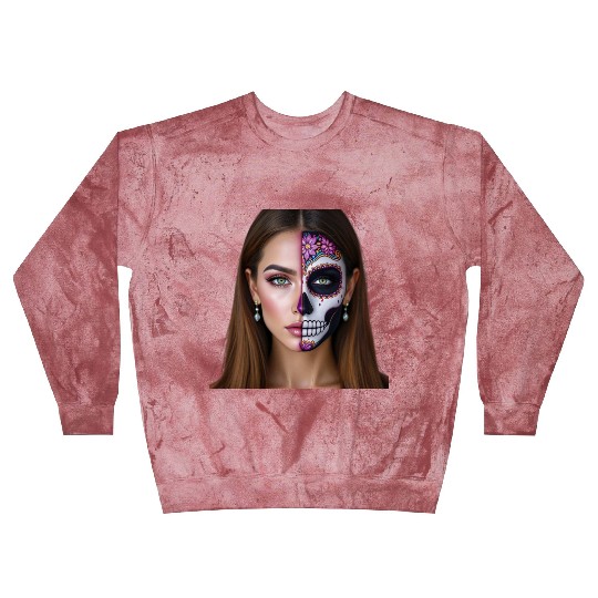 Day of the Dead Sugar Skull Face Art Blast Sweatshirts