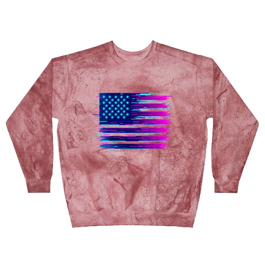 Retro Neon Grunge American Flag Blast Sweatshirts