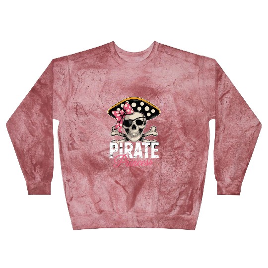 Pirate Princess Skull and Crossbones with Pink Bow Blast Sweatshirts