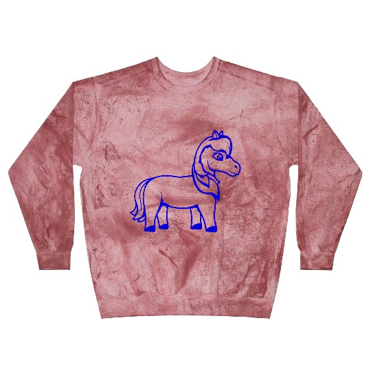 Horse Sweet Pony Foal Horse Girl Cute Comic Fun Blast Sweatshirts
